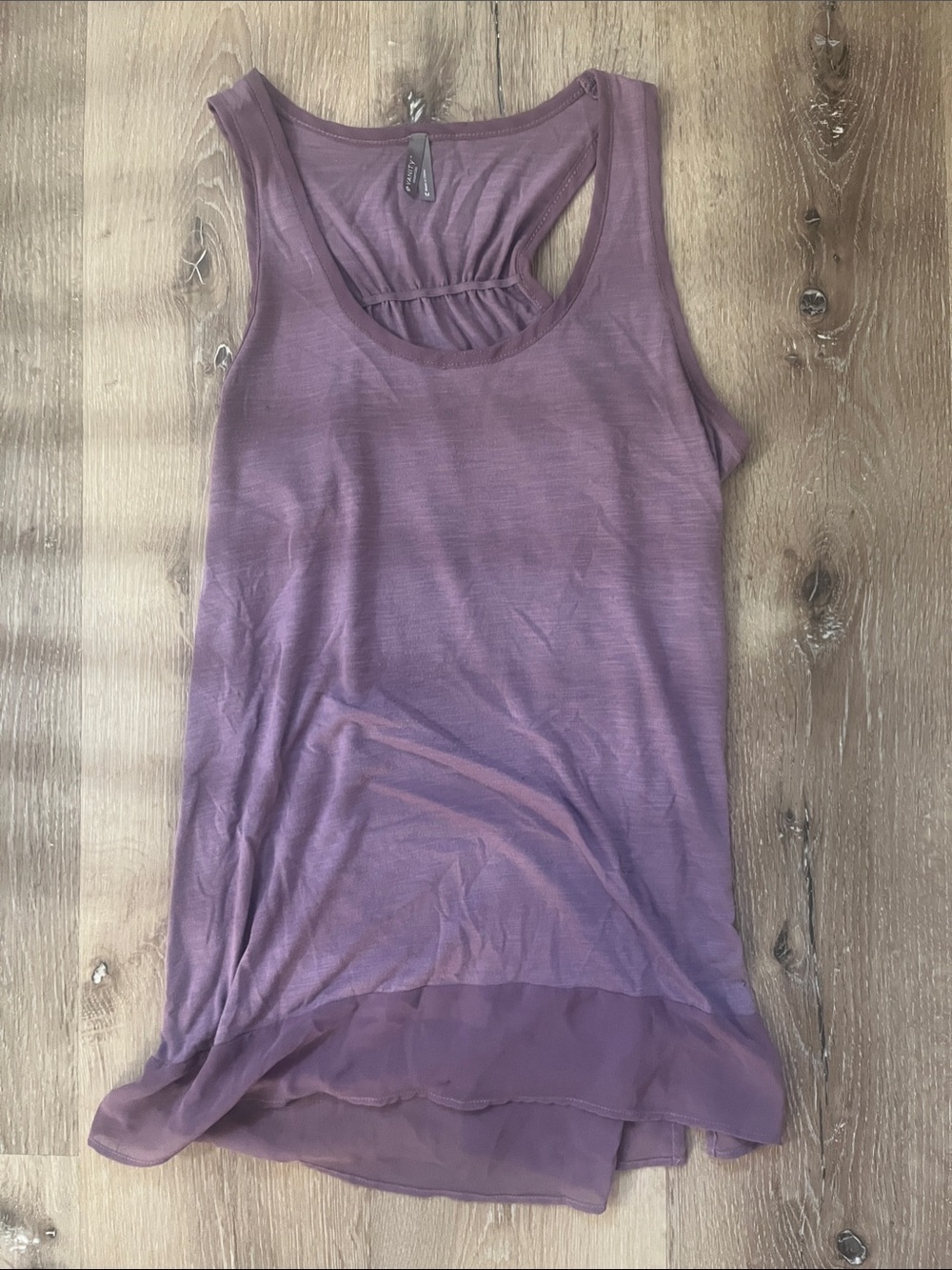 Vanity Mauve Layered-Hem Racerback Tank